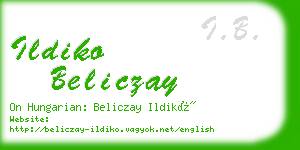 ildiko beliczay business card